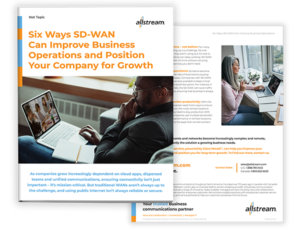Six ways SD-WAN can improve business operations and position your company for growth - Cover Hot Topic Sheet